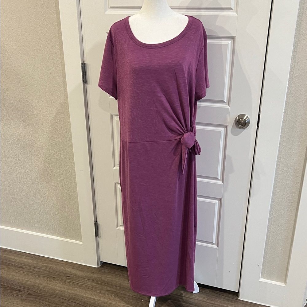 Cato Faux Wrap Casual Purple Women's Dress - Size XL